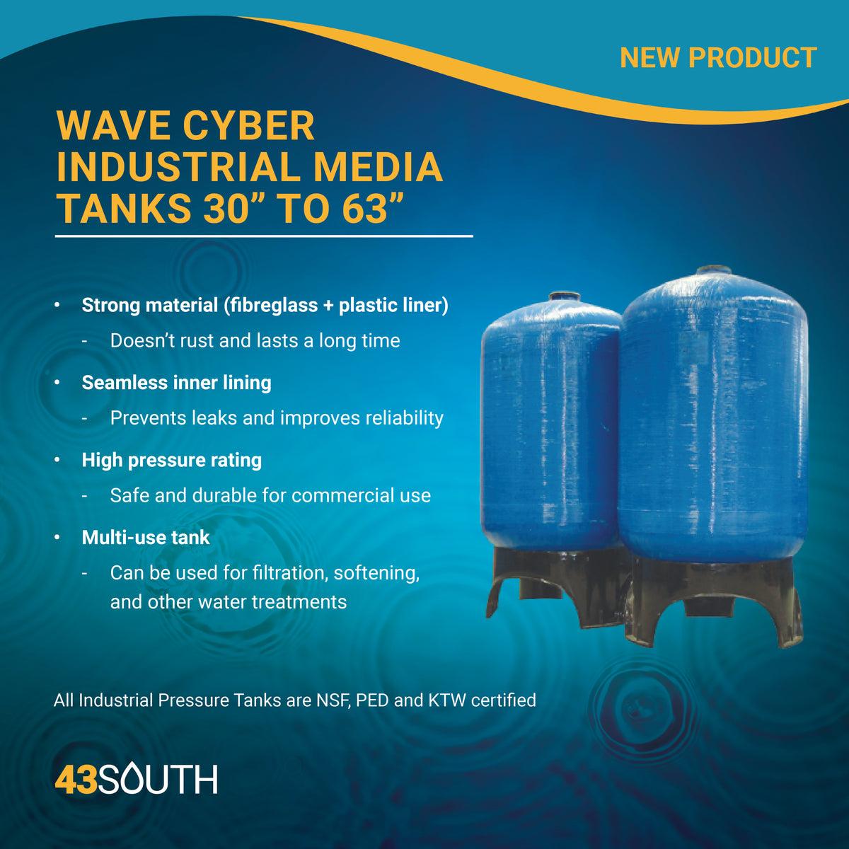 Wave Cyber Industrial Media Tank 30" - 63"