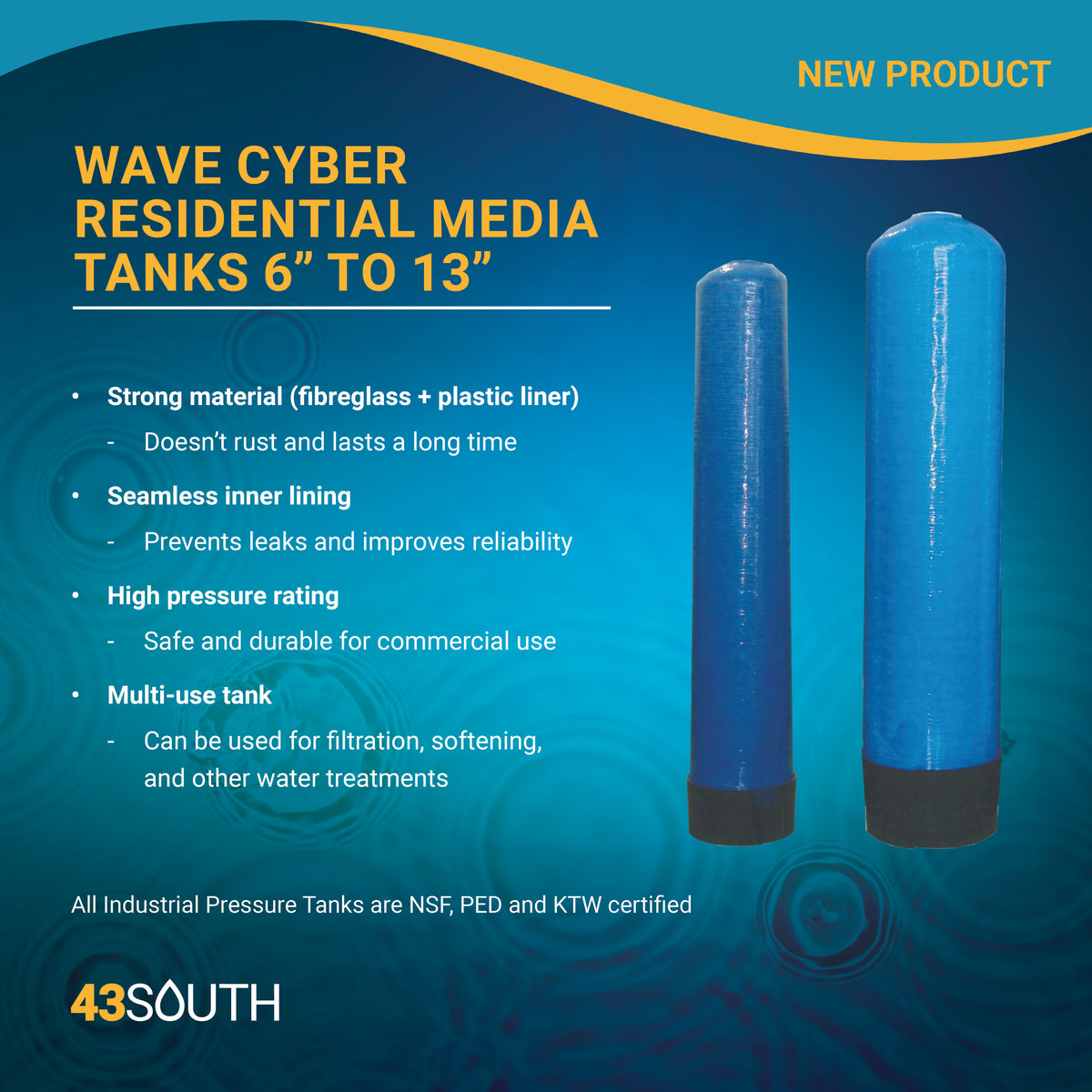 Wave Cyber Residential Media Tanks 6" - 13"