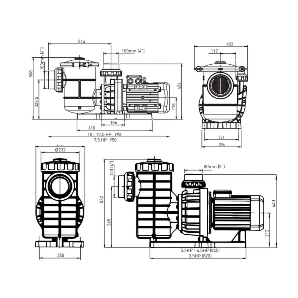 5PSP Series Commercial High Performance Pool Pumps